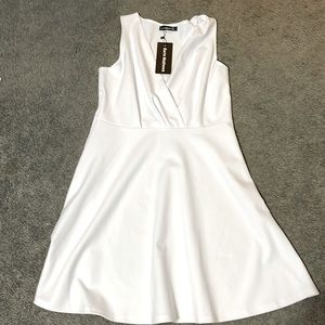 White simple empire waist dress large